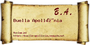 Buella Apollónia névjegykártya